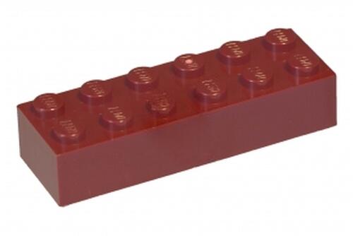 Lego Brick tijolo 2x6 - Vermelho Escuro - PN 2456 / 44237 / CN 4496339 / 4249698 / 6089268