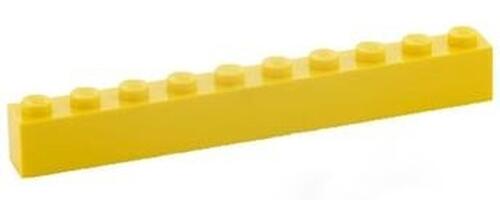 Lego Brick tijolo 1x10 - Amarelo - PN 6111 / CN 611124 / 4200026 / 4192022 / 4111843