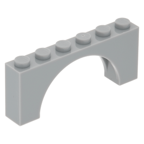 Lego Arco 1x6x2 - Cinza Claro - PN 3307 / 15254 / 88845 / CN 6052784 / 6106189