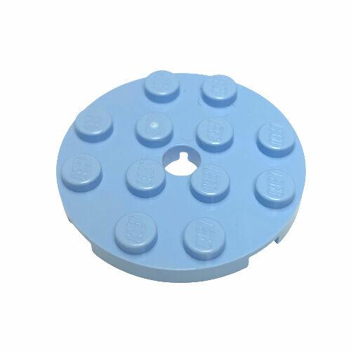 Lego Plate Redondo 4x4 c/ furo p/pino - Azul Claro - PN 60474 / CN 4599545