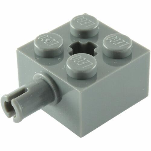 Lego Technic - Brick 2x2 c/ 1 Pino e furo para eixo - Cinza Escuro - Pn 6232 / CN 6232199 / 4211046