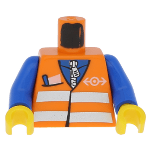 Lego Corpo / Torso Minifigura Trabalhador / Operrio - PN 76382 / 88585 / CN 4275854 / 4630735 / 6024018