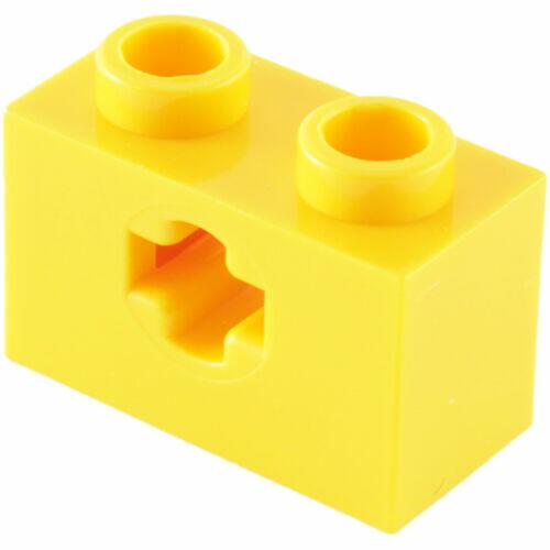 Lego Technic - Brick 1x2 c/ 1 furo p/ eixo - Amarelo - Pn 31493 / 32064 / CN 4233484 / 6206240 / 4142866 / 4114668