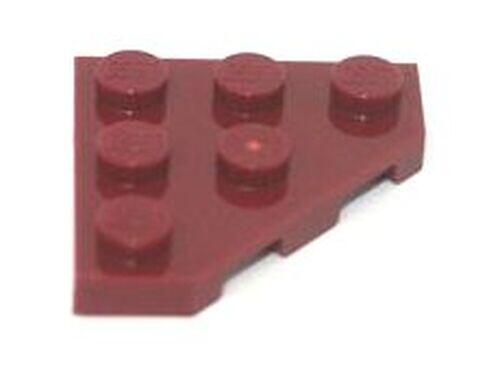Lego Plate 3x3 c/ 3 cantos - Vermelho Escuro - PN 2450 / CN 4539064 / 4504285 / 4290008