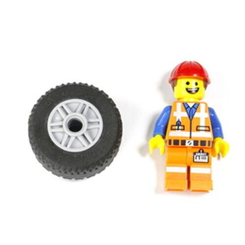 Lego Roda Aro+Pneu 30,4x14 com encaixe p/ Pino - Cinza Claro - PN 55981 / 58090 / CN  4299119 / 6109684 / 4550937 / 4500