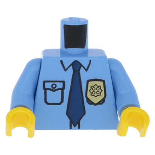 Lego Corpo / Torso Policial c/ Distintivo e Gravata - Azul Claro -  PN 76382 / 88585 / CN 4609068 /4621161 / 6023650