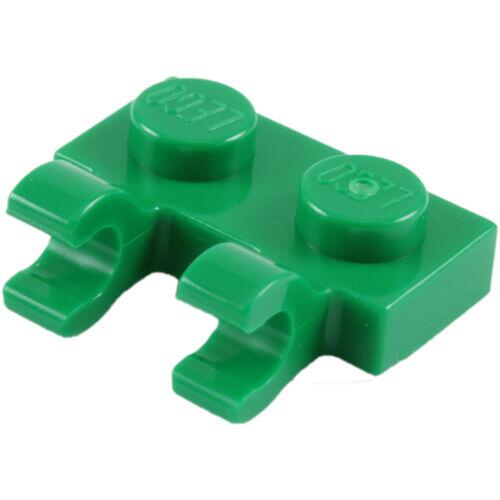 Lego Plate 1x2 c/ 2 clips - Verde - PN 60470 / CN 4556159