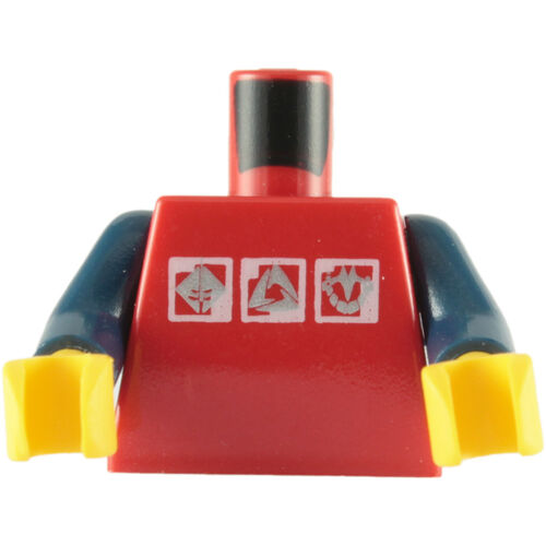 Lego Corpo / Torso Minifigura - Vermelho e  Mangas Azul Escuro -  PN 76382 / 88585 / CN 4275870 / 6022417