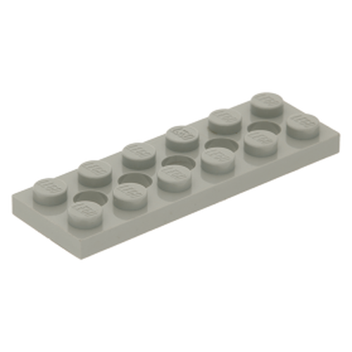 Lego Plate Technic 2x6 com 5 furos - Cinza Claro - PN 32001 / CN 4211542