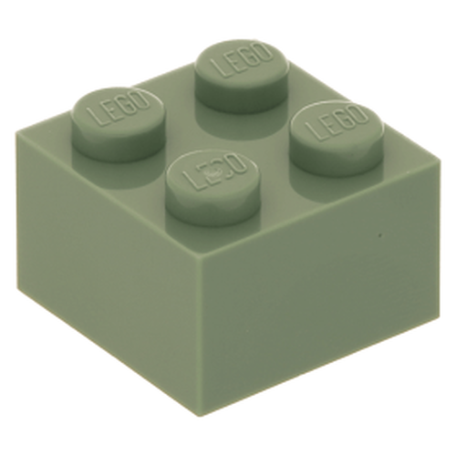 Lego Brick tijolo 2x2 - Verde Areia (Sand Green) - PN 3003 / CN 4155059 / 4517511 / 4642424 / 6075624