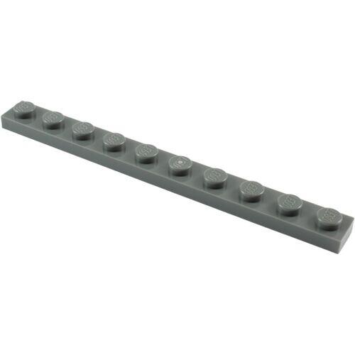 Lego Plate 1x10 - Cinza Escuro - PN 4477 / CN 4257526 / 4210816
