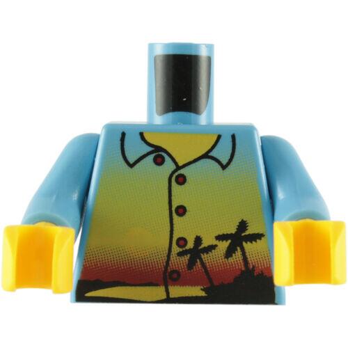 Lego Corpo / Torso Minifigura - Azul Claro Camisa Havaiana-  PN 76382 / 88585 / CN 4552605