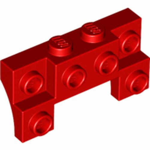 Lego Bracket 2x4x0,66 c/ encaixe lateral 1x2 - Vermelho - PN 14520 / CN  6045891 / 6041463