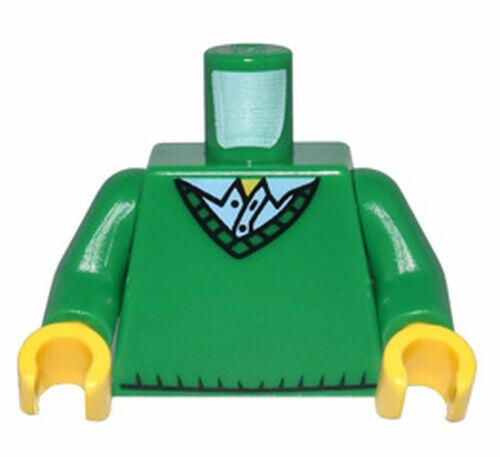 Lego Corpo / Torso Minifigura - Verde Camisa de Gola-  PN 76382 / 88585 / CN 6283889