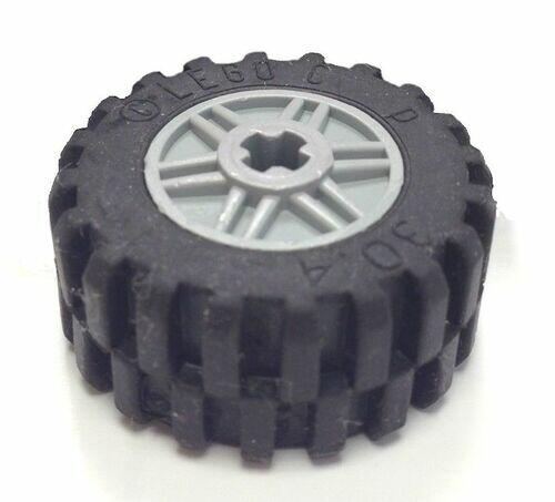 Lego Roda Aro/pneu 30,4x14 VR c/ furo para Eixo - Cinza Claro - PN 92402 / 55982 / CN 4619323 / 4490127