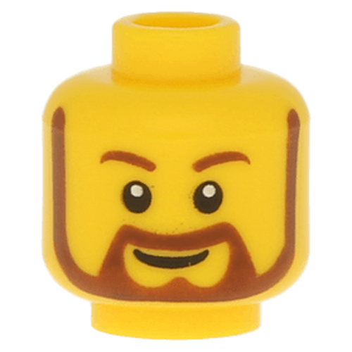 Lego Cabea de Minifigura Masculina  Barba -  Amarelo - PN 12486 / 89510 / CN 4578503 / 6043832