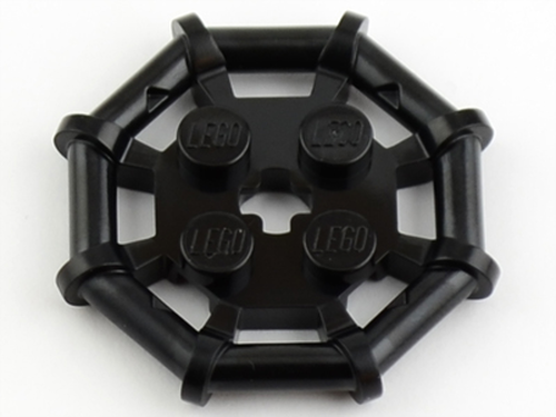 Lego Plate Octogonal com Encaixes - Preto - PN 75937 / CN 6018805