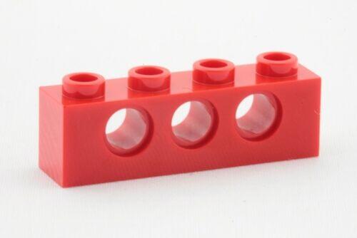 Lego Technic - Brick 4x1 c/ 3 furos - Vermelho - Pn 3701 / CN 370121