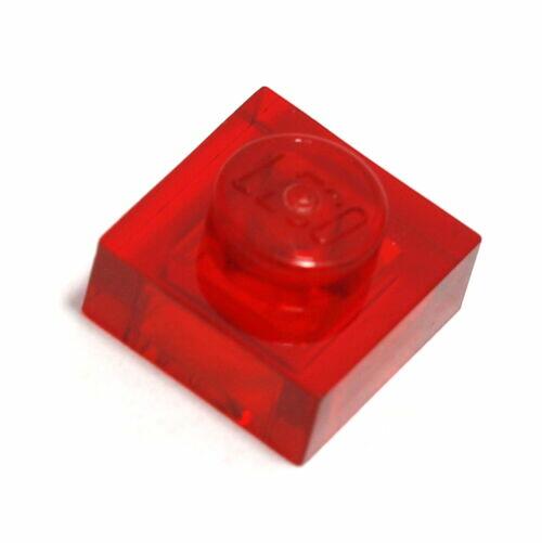 Lego Plate 1x1 - Vermelho Transparente -  PN 3024 / 30008 / 63326 / CN 302441 / 3000841