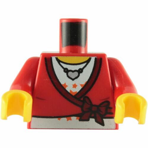 Lego Corpo / Torso Minifigura - Vermelho Camiseta c/ Estrelas e Colar de Corao  -  PN 76382 / 88585 / CN 4550848