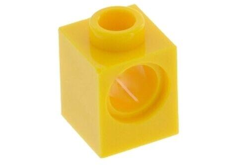 Lego Technic - Brick 1x1 c/ 1 furo - Amarelo - PN 6541 / CN 654124