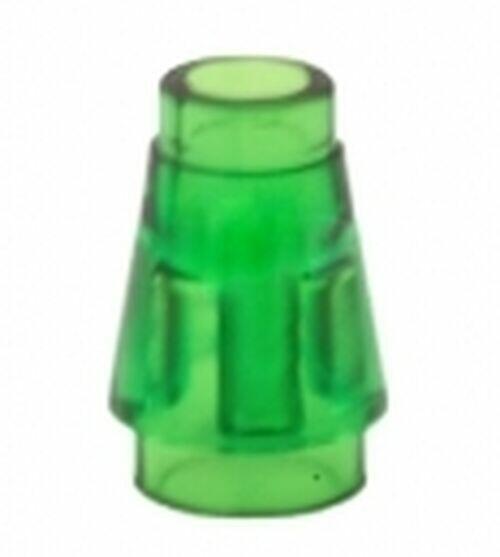 Lego Cone 1x1 - Verde Transparente - PN 15551 / 55525 / 59900 / CN 4567333