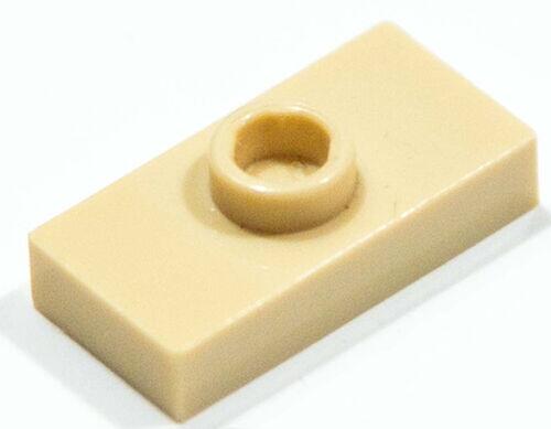 LEGO Plate / Tile 1x2 com 1 Stud central - Bege -  PN 3794 / 15573 / CN 4155708