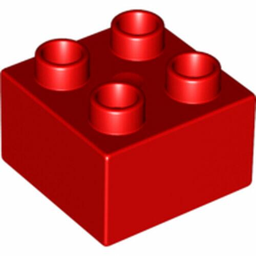 Lego DUPLO Tijolo 2x2  - Vermelho - PN 3437 / 17556 / 20678 / CN 343721 / 4583321