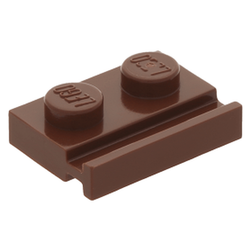 Lego Plate 1x2 c/ borda - Marrom - PN 32028 / CN 4541288 / 4645103