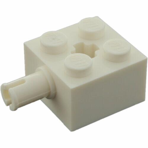 Lego Technic - Brick 2x2 c/ 1 Pino e furo para eixo - Branco - Pn 6232 / CN 623201 / 4143137