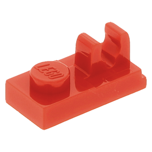 Lego Plate 1x2 com clip no topo - Vermelho - PN 92280 / CN 4597713