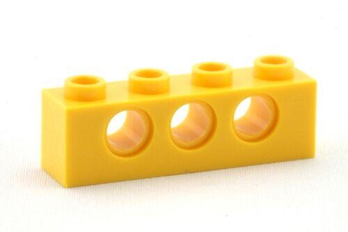 Lego Technic - Brick 4x1 c/ 3 furos - Amarelo - Pn 3701 / CN 370124