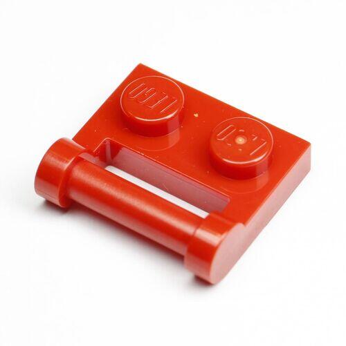 Lego Plate 1x2 c/ encaixe p/ clip no lado - Vermelho - PN 48336 / CN 4226876