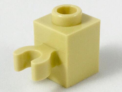 Lego Brick 1x1 com encaixe lateral p/ clip vertical - Bege - PN 30241 / 60475 / CN 6136390 / 6360037