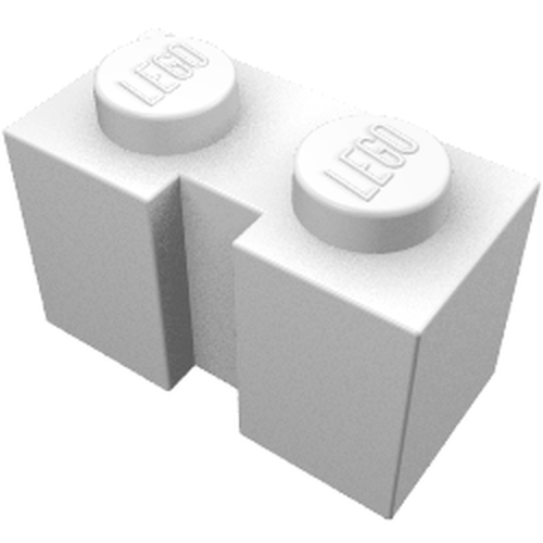 Lego Brick tijolo 1x2 com slot lateral - Branco - PN 4216 / CN 421601 / 4264360