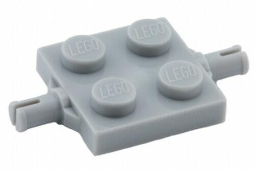 Lego Plate   2x2  com Suporte p/ rodas Pequenas - Cinza Claro - PN 4600 / CN 4211504