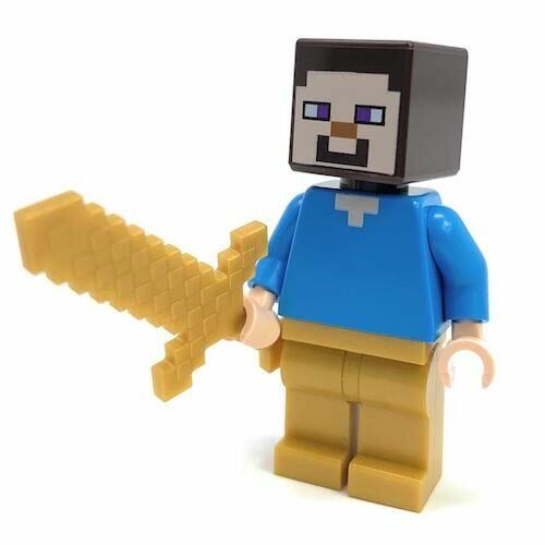 Lego Minecraft - Minifigura Steve c/ Pernas Douradas - 933084