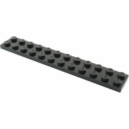 Lego Plate 2x12 - Preto - PN 2445 / CN 244526