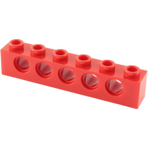 Lego Technic - Brick 1x6 c/ 5 furos - Vermelho - PN 3894 / CN 389421