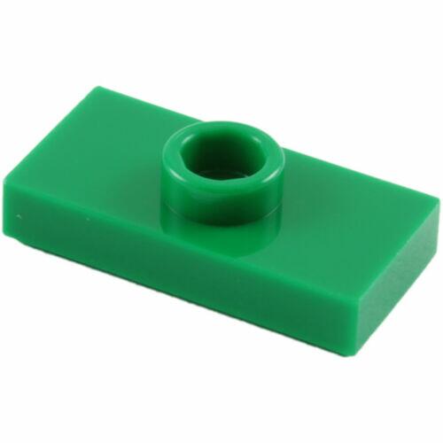 LEGO Plate / Tile 1x2 com 1 Stud central - Verde -  PN 3794 / 15573 / CN 379428