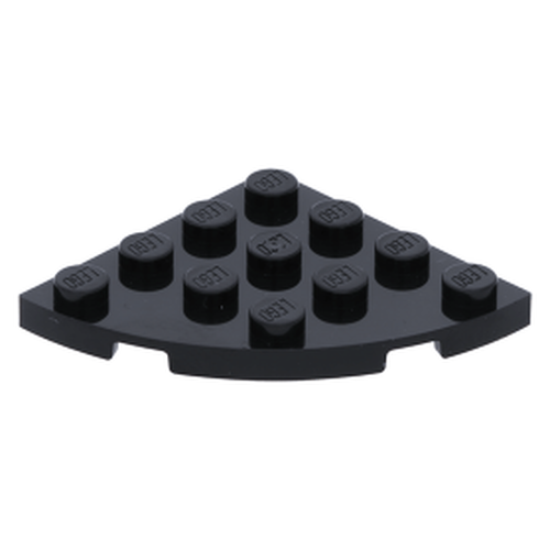 Lego Plate 4x4 c/ um Canto Arredondado - Preto - PN 30565 / CN 4206156 / 4528078 / 6101857