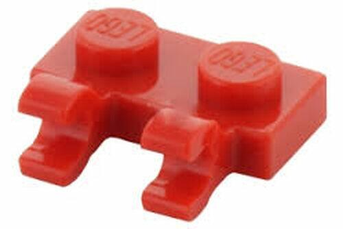 Lego Plate 1x2 c/ 2 clips - Vermelho - PN 60470 / CN 4556153