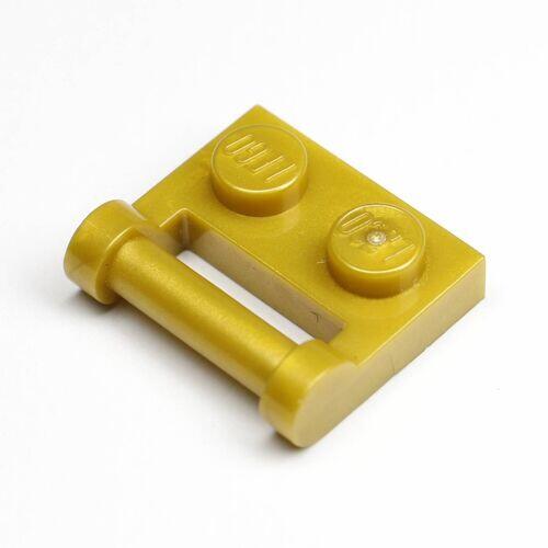 Lego Plate 1x2 c/ encaixe p/ clip no lado - Dourado - PN 48336 / CN 4585493