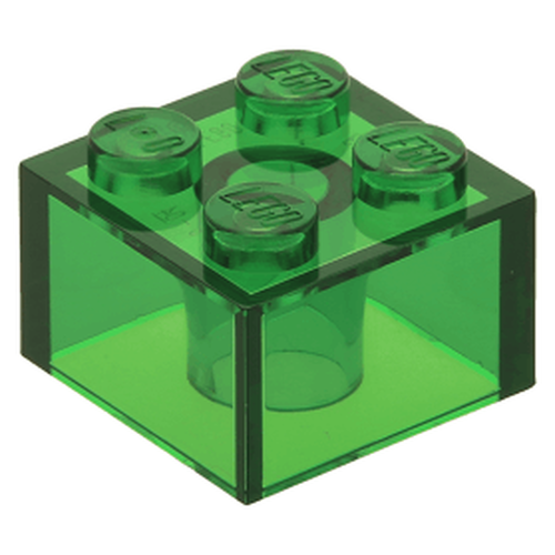 Lego Brick tijolo 2x2 - Verde Transparente - PN 3003 / CN 4143334 / 6092675 / 6219774