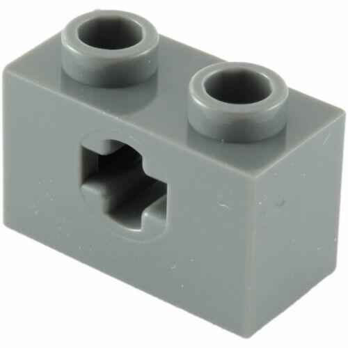 Lego Technic - Brick 1x2 c/ 1 furo p/ eixo - Cinza escuro - Pn 31493 / 32064 / CN 6178919 / 4210935