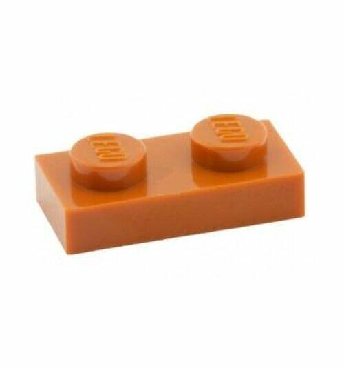 Lego Plate 1x2 - Laranja Escuro - PN 3023 / CN 4162217 /  4570877