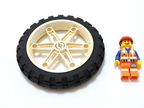 Lego Roda p/ Robtica Aro com pneu 81,6x15mm - Branco - PN 2903 / 2902 / CN 290301 / 290226 / 4562873 / 4563182