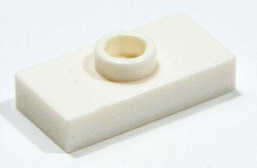 LEGO Plate / Tile 1x2 com 1 Stud central - Branco - PN 3794 / 15573 / CN 379401
