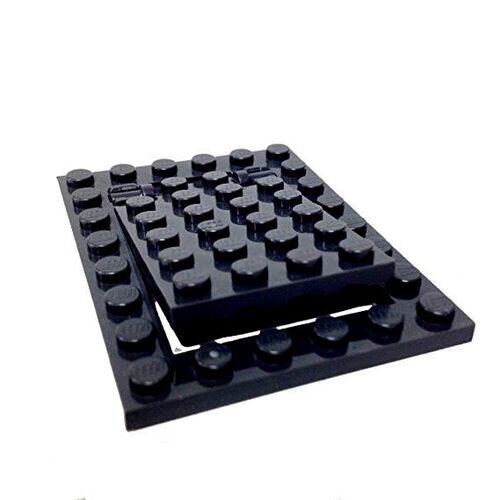 Lego Plate Conjunto Alapo Suporte e Porta 6x8  - Preto - PN 92099 / 92107 / CN 6057902 / 6057903