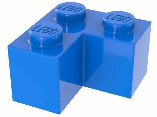 Lego Brick Tijolo 2x2 de canto (corner) - Azul - PN 2357 / CN 235723 / 4533323 / 4558606